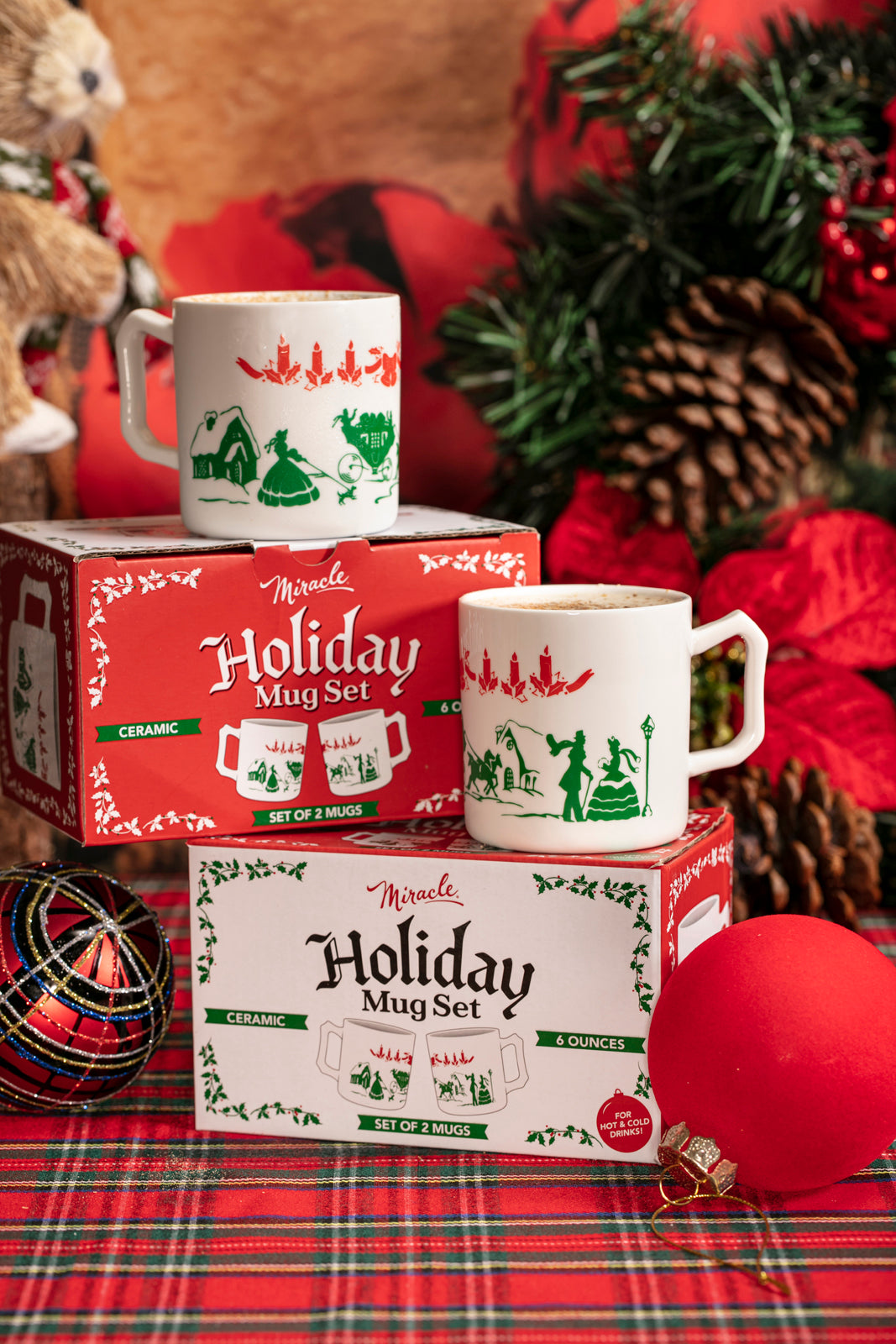 Holiday Mugs, Set Of 2